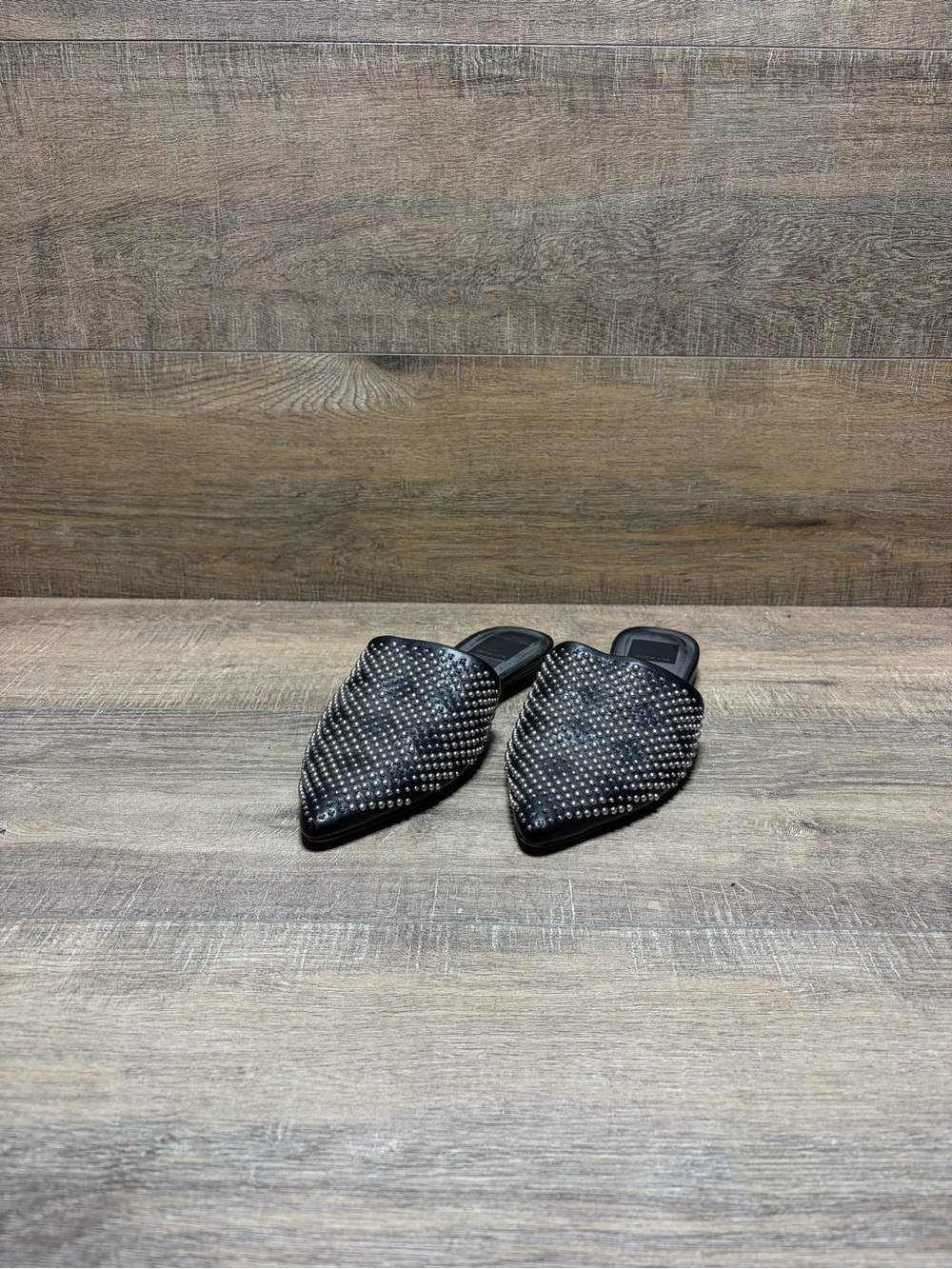 Dolce Vita Black Studded Pointed Mules